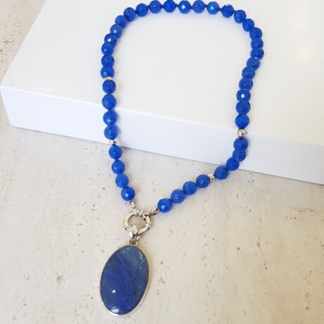Collar Agata Azul - Plata 925 Collar Agata Azul - Plata 925