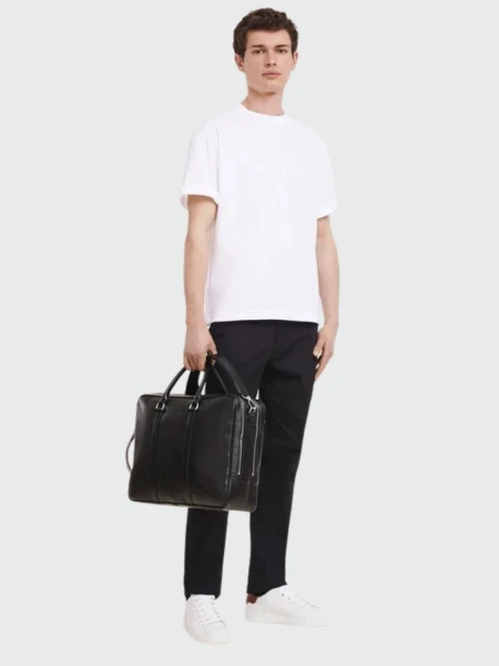 Longchamp -Maletin de cuero, Le foulonné Negro