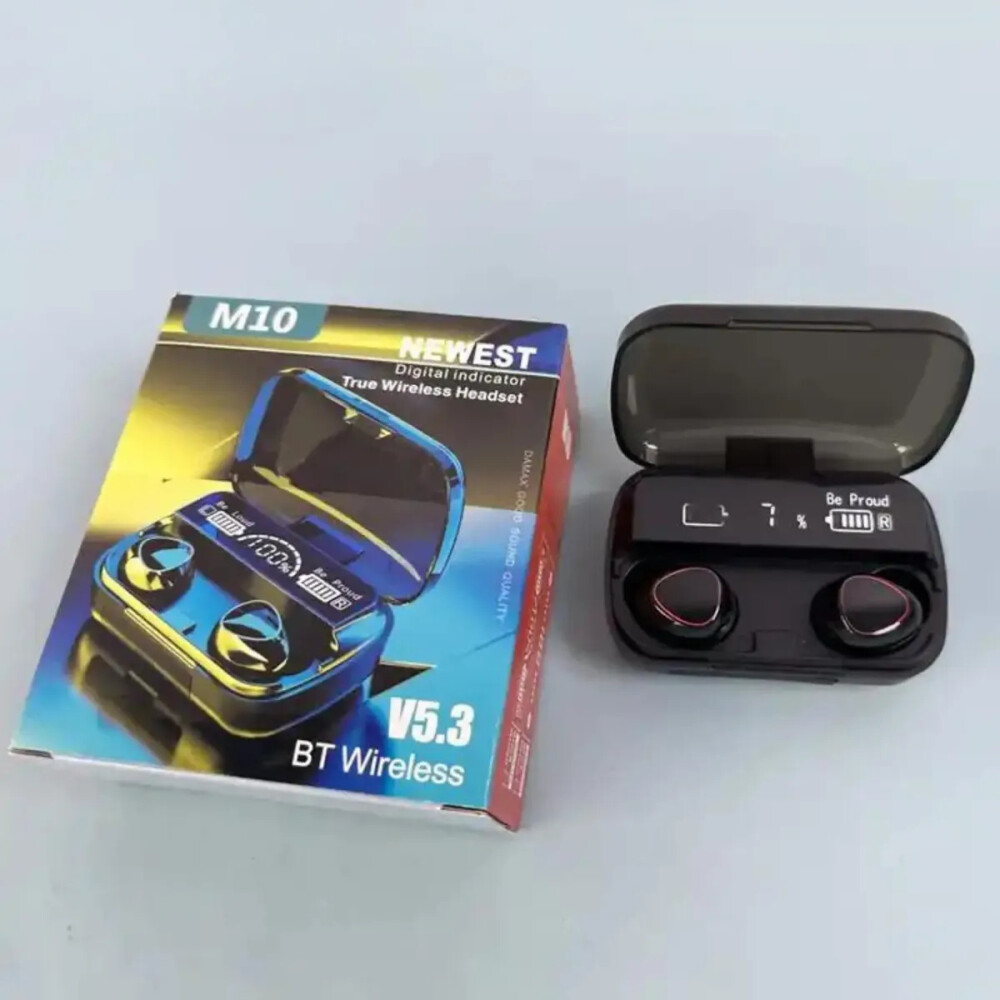 Auriculares Inalambricos negros C/estuche M10 Auriculares Inalambricos negros C/estuche M10