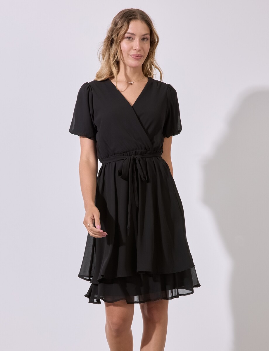 Vestido Cruzado - Negro 