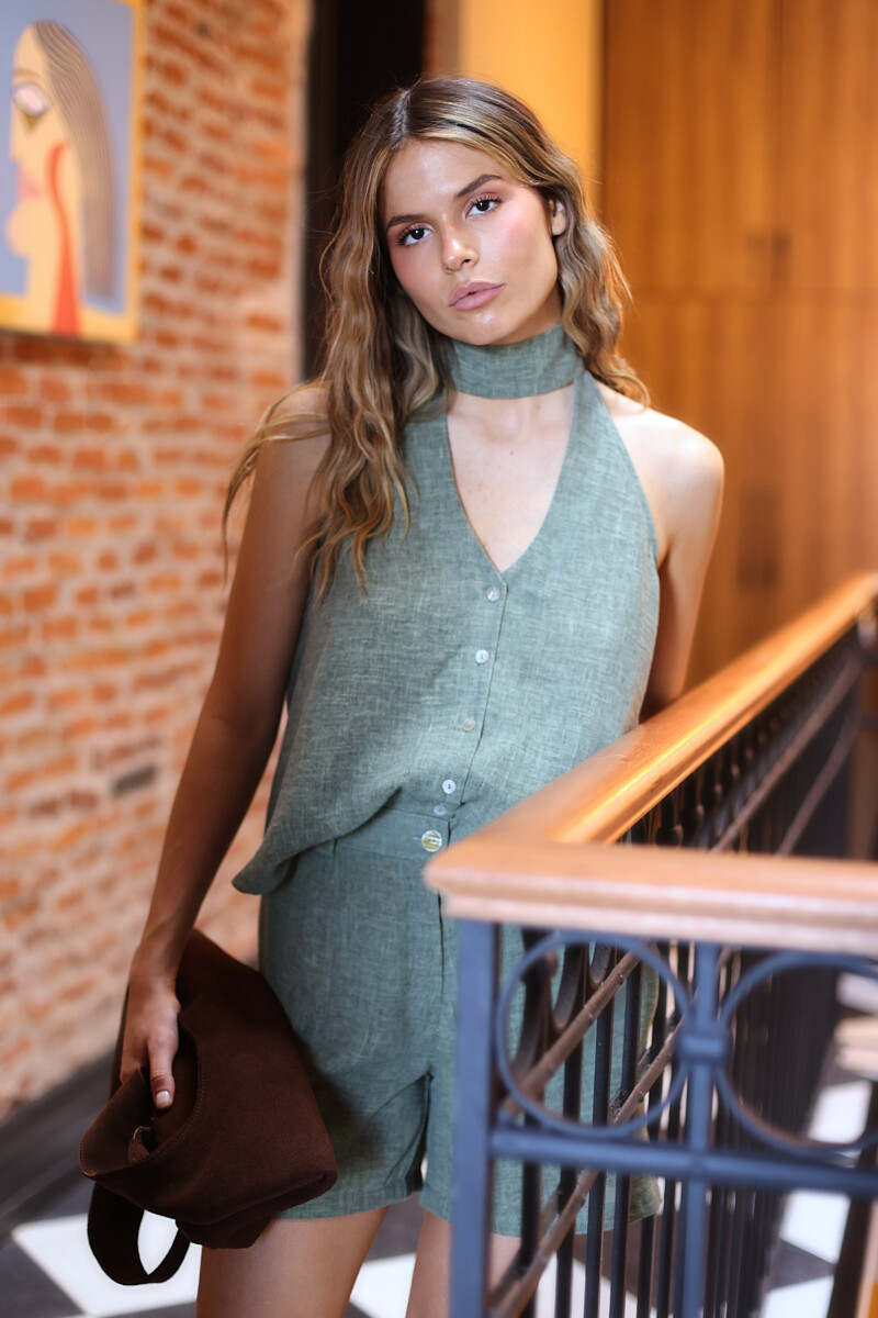 Blusa Osaka Lino Verde