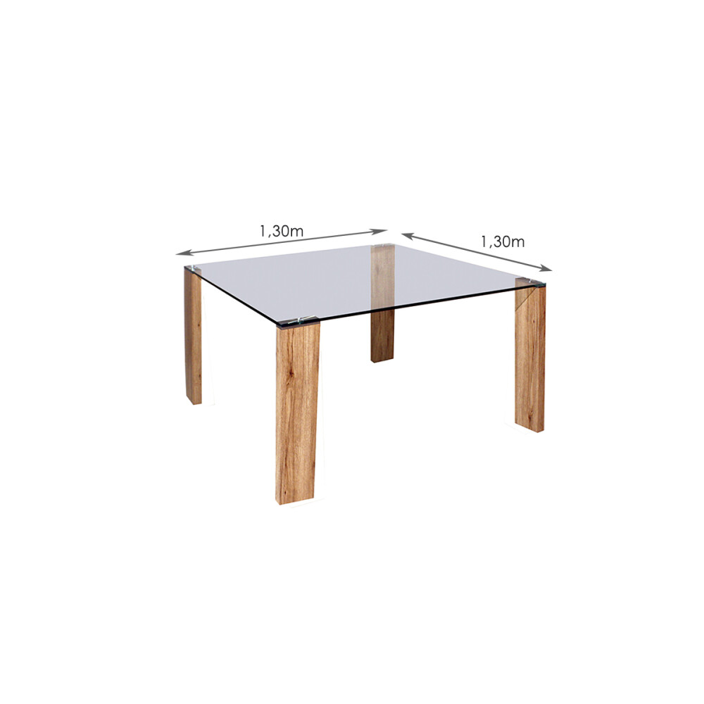 Mesa de vidrio cuadrada 1,30x1,30m Mesa de vidrio cuadrada 1,30x1,30m