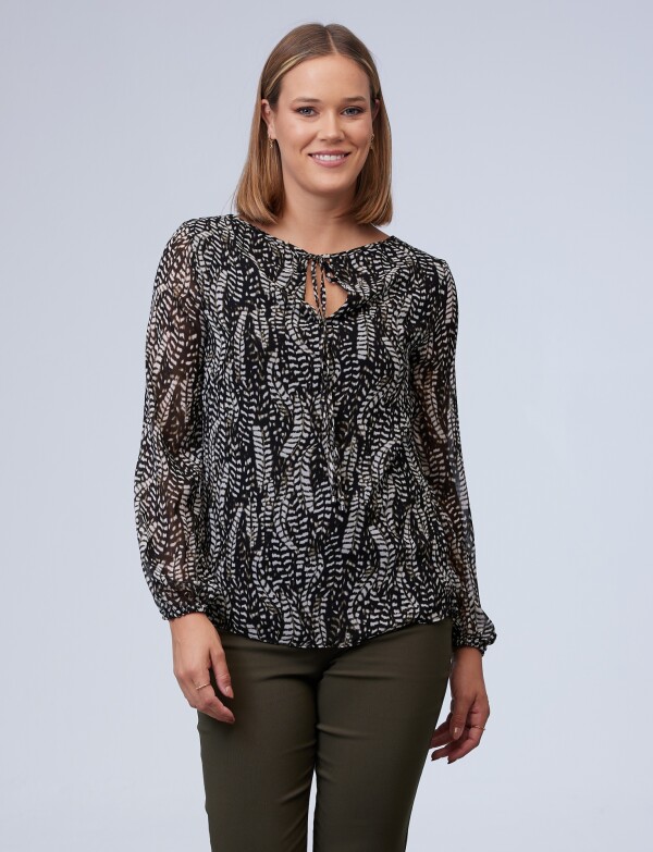 Blusa Print MULTI/NEGRO