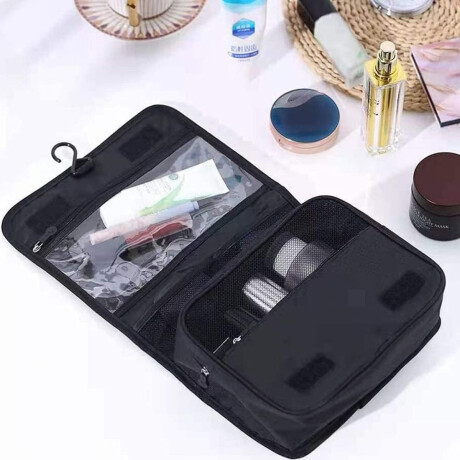 Neceser de tela con percha y bolsillos Gris