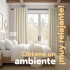 Cortina 100% Blackout 2Paños 140x220 Textura Lino Doble Faz Variante Color Beige