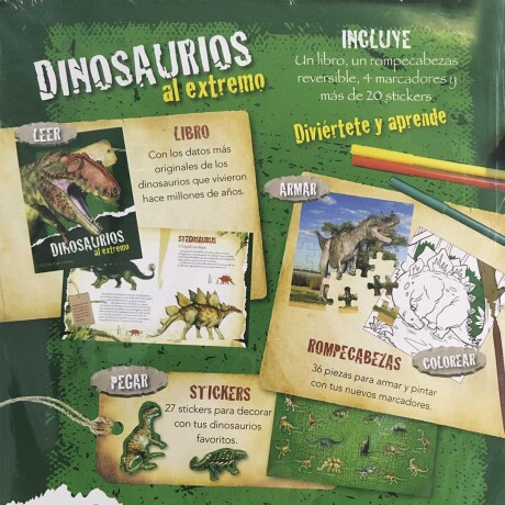 Lata didactica dinosaurios libro rompecabezas y stickers 001