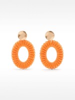 Pendientes Maxi Con Cuentas naranja