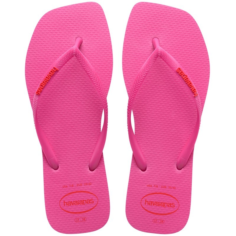 Ojotas Havaianas Slim Square Logo Pop Pp Rosado