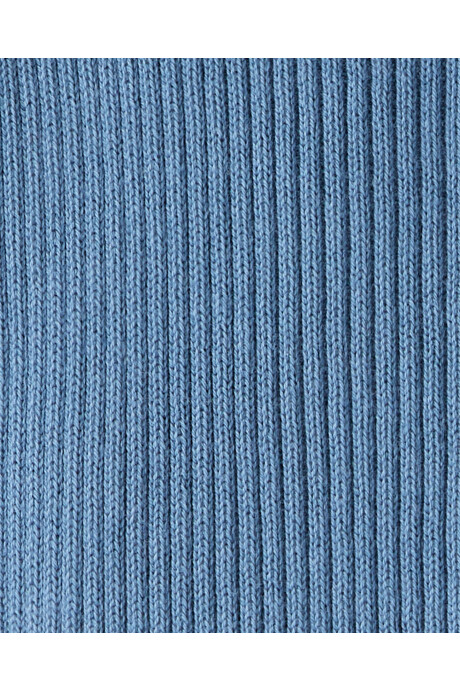 Monito de algodón orgánico acanalado, azul Sin color