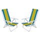 Set x2 Silla reclinable 4 posiciones aluminio AMARILLO