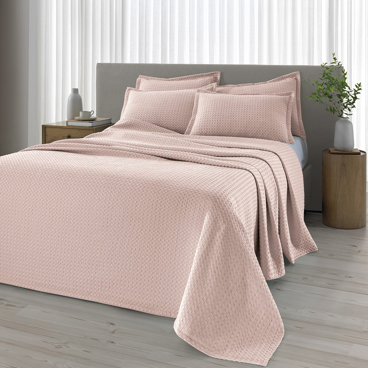 Juego Colcha y Funda Dohler Provenza Queen 100% Microfibra - SALMON 