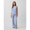 LINEN LOW RISE PANT BLUE SUEDE