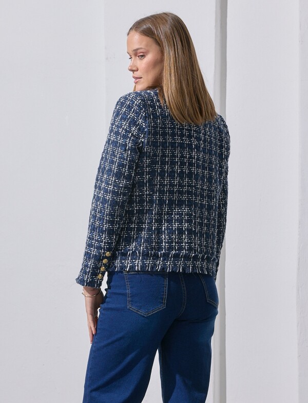Chaqueta Boucle AZUL/BLANCO