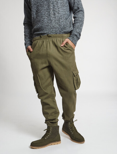 Pantalon cargo oliva