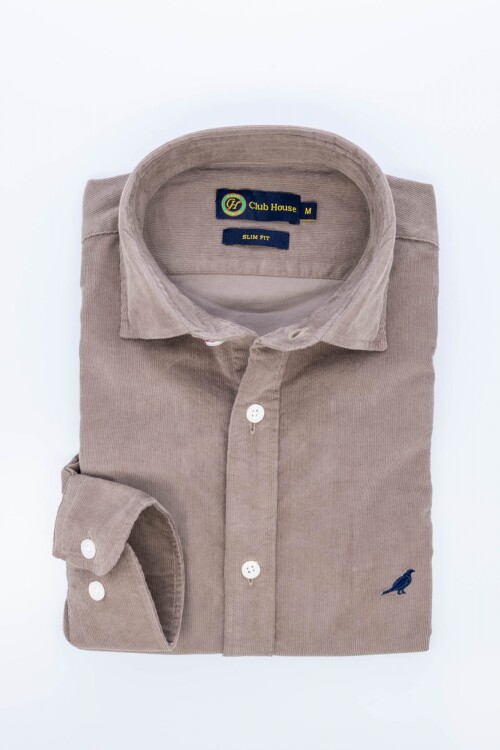 Camisa corduroy Slim Kaki