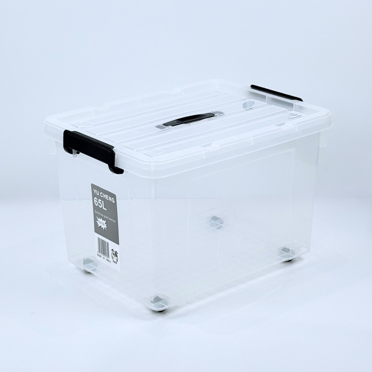 Caja de Almacenamiento Transparente con Rueditas 65L / 50cm x 39cm x 30cm 