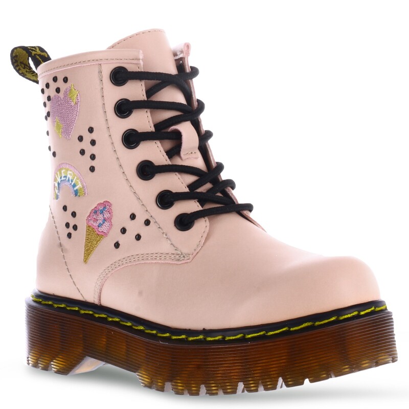 Botas de Niña MINI Miss Carol CAMDEN con parches y tachas Rosado
