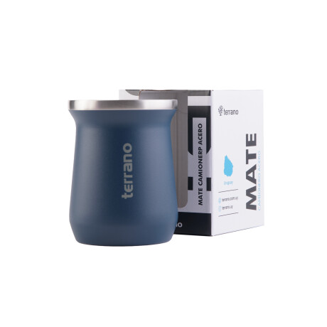 Mate Acero Inox. Camionero Opaco Azul