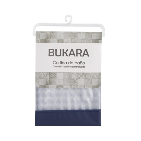 Cortina Baño con Transparencia Bukara con Argollas 180 x 180 cm AZUL MARINO