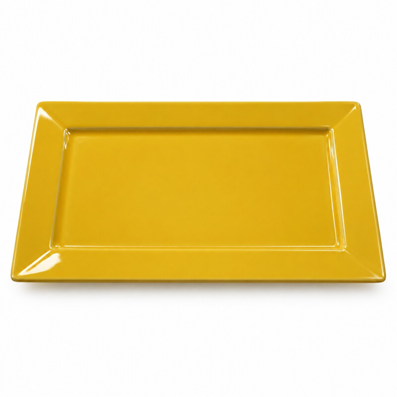 Bandeja Rectangular de Porcelana Oxford Amarilla 30 x 20 cm Bandeja Rectangular de Porcelana Oxford Amarilla 30 x 20 cm