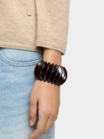 Pulsera Elástica Con Ondas burdeos