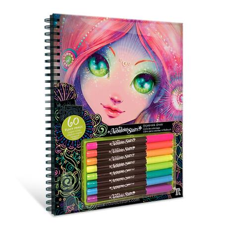Libro Para Colorear Con Páginas Negras Carolina Marcadores Neón