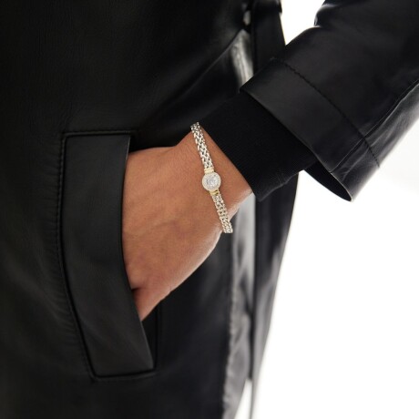 Pulsera Barbra Blanca - Plata y Oro Pulsera Barbra Blanca - Plata y Oro