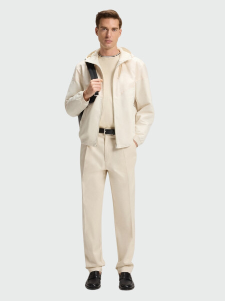 BOSS - Chaqueta Poplin Blanco Abierto