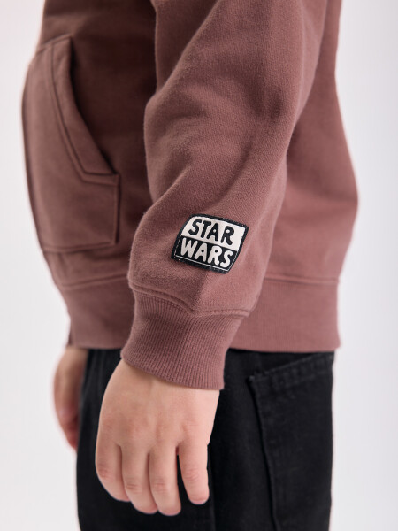 Campera deportiva estampada Marrón