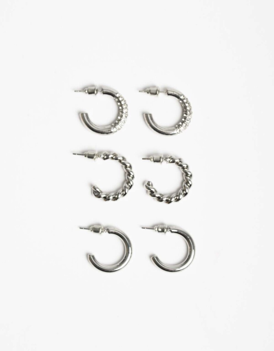 Set De Argollas Strass - Cristal 
