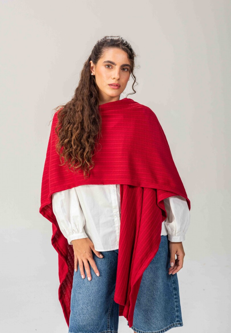 Ruana Abazo Rojo