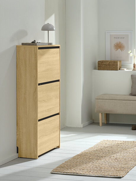 Zapatero BAKHUSE 3 compartimentos color roble Zapatero BAKHUSE 3 compartimentos color roble