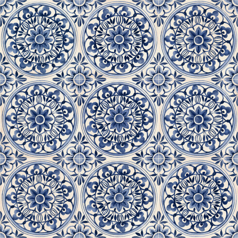 Porcelanato Decorado Avorio 20X20Cm Piso Pared GAMAS DE AZUL