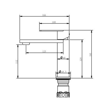 GRIFERIA LAVATORIO BAJO EN CROMO - SERIE SALEMI 000