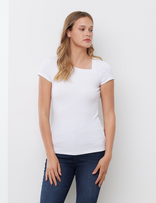 Remera Rib BLANCO