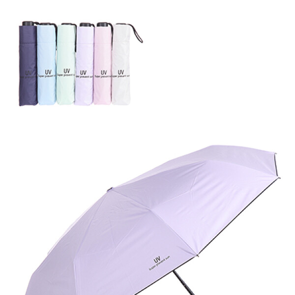 Paraguas corto liso UV protección Beige