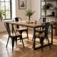 Set X4 Sillas Tolix Asiento en madera vintage NEGRO MATE