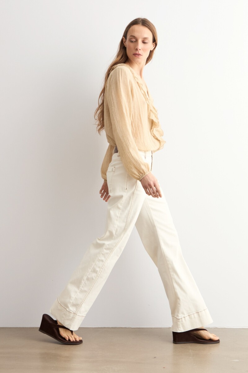 Jean wide leg Flora crudo