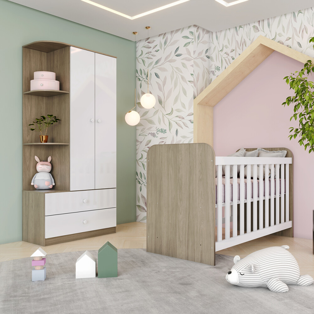 Combo dormitorio infantil: Ropero + Cuna Combo dormitorio infantil: Ropero + Cuna