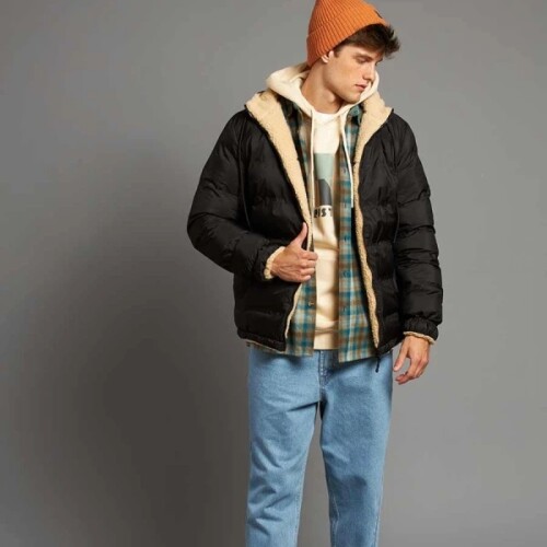 Campera Hombre Nylon Abrigo Rusty Negro