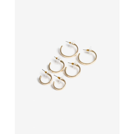 Aros Argolla Set Metal De La Línea Stay Golden. Dorado