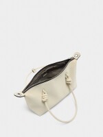 Bolso Tote Textura Suave Con Colgante S crudo