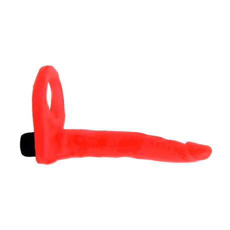 Anillo Hot Finger Largo Con Vibrador Rojo