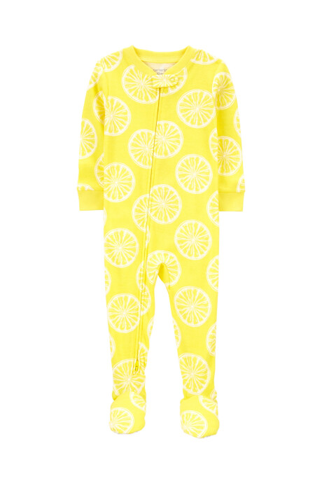Pijama una pieza de algodón, diseño limones. Talles 2-5T Sin color