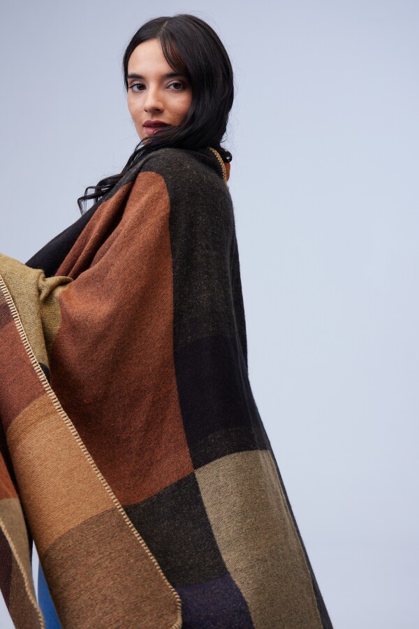 Ruana Colorblock TOSTADO/MULTI