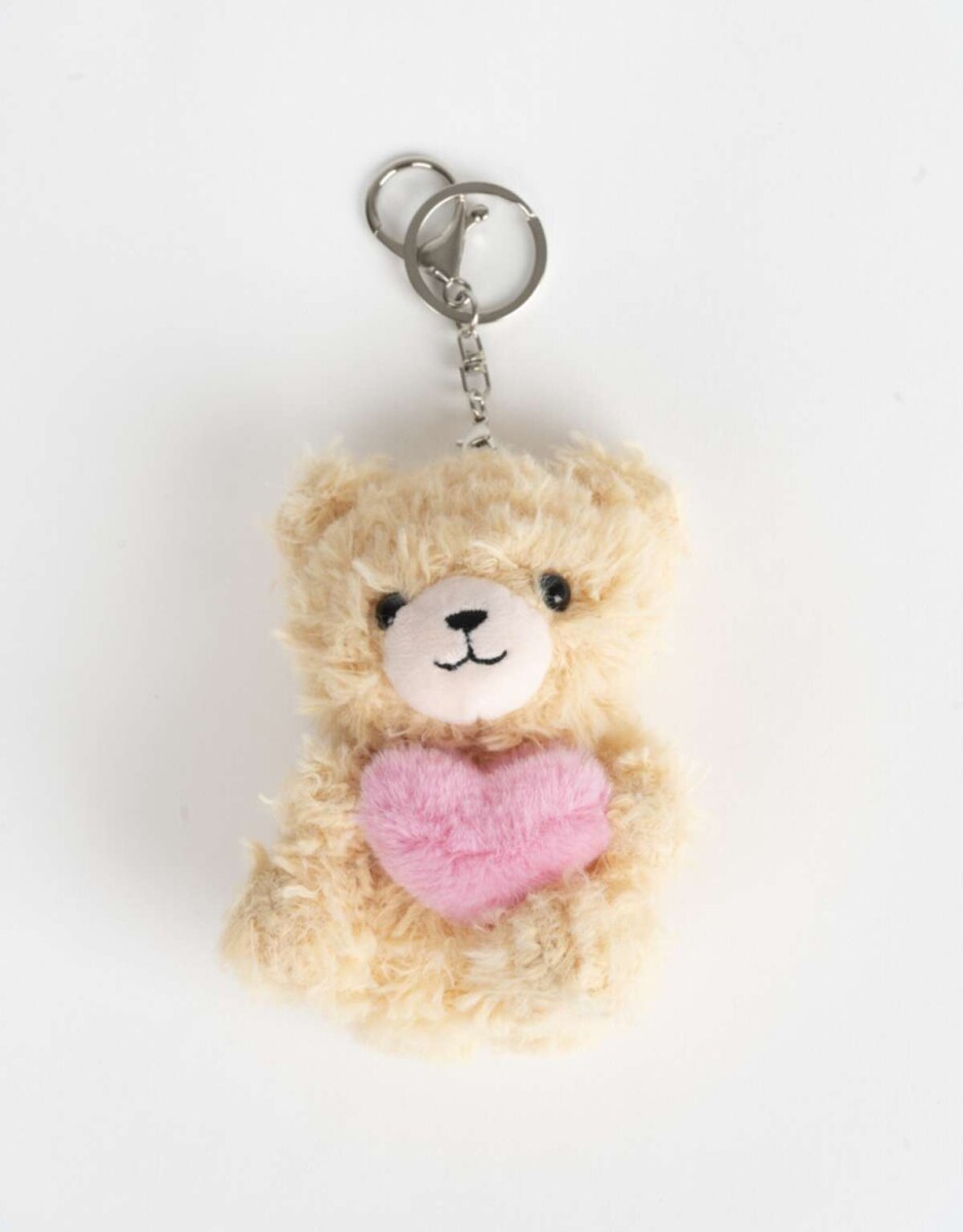 Llavero Y Charm De Peluche De Osito - Marron Beige 