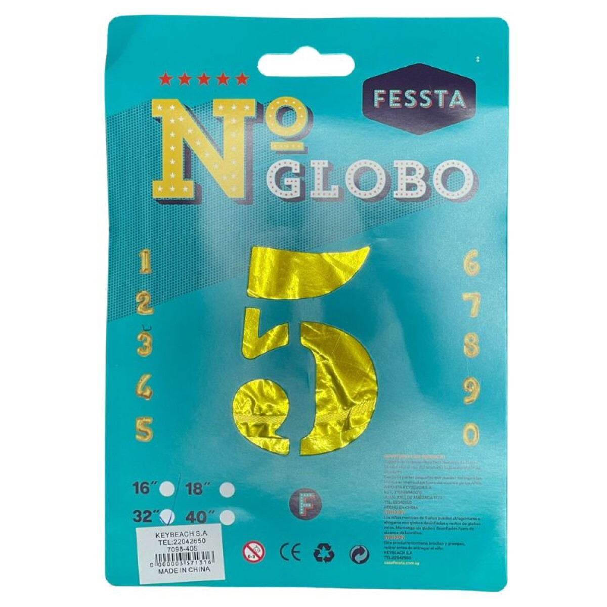 Globo Fessta Número 40 Pulgadas Dorado - Cinco 