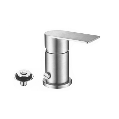 GRIFERIA BIDET MONOCOMANDO SATINADO CEPILLADO LINEA SALEMI GRIS-BRUSHED NICKEL