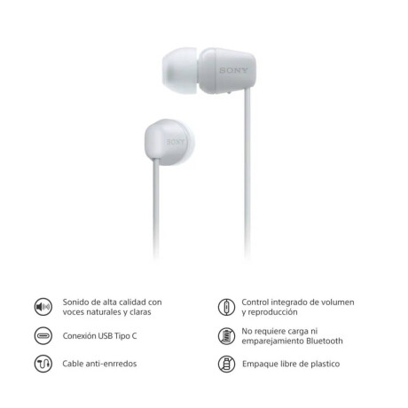 Auriculares Sony internos IER EX15C USB C con cable Blanco