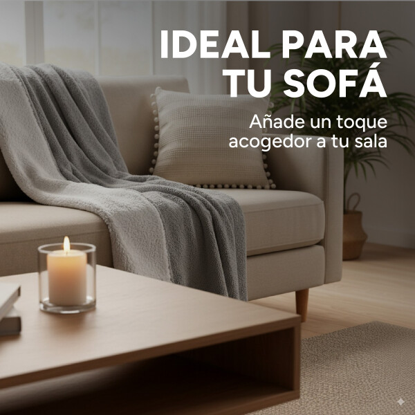 Frazada Manta Polar Con Corderito Acolchado 2 Plazas 230x200 Color Variante Gris